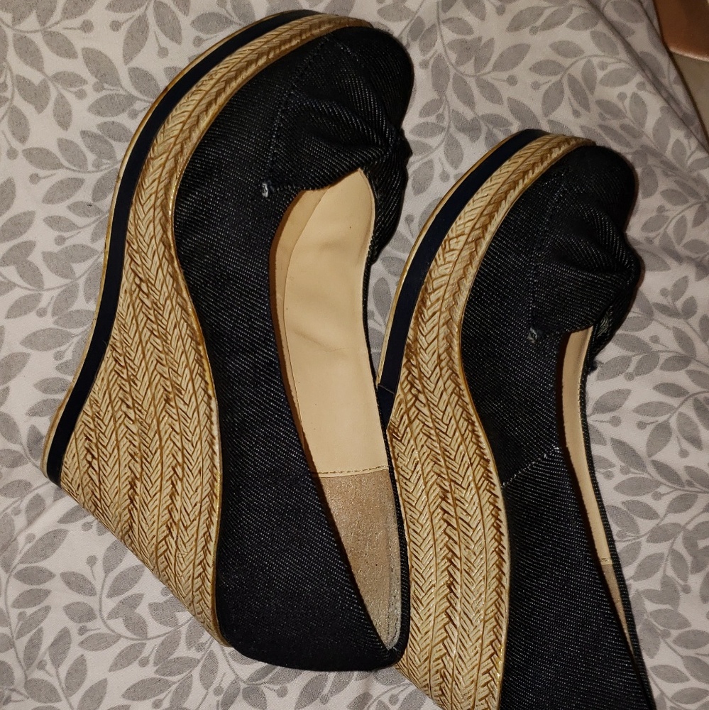 Denim wedges